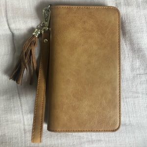 Brown Leather Wristlet